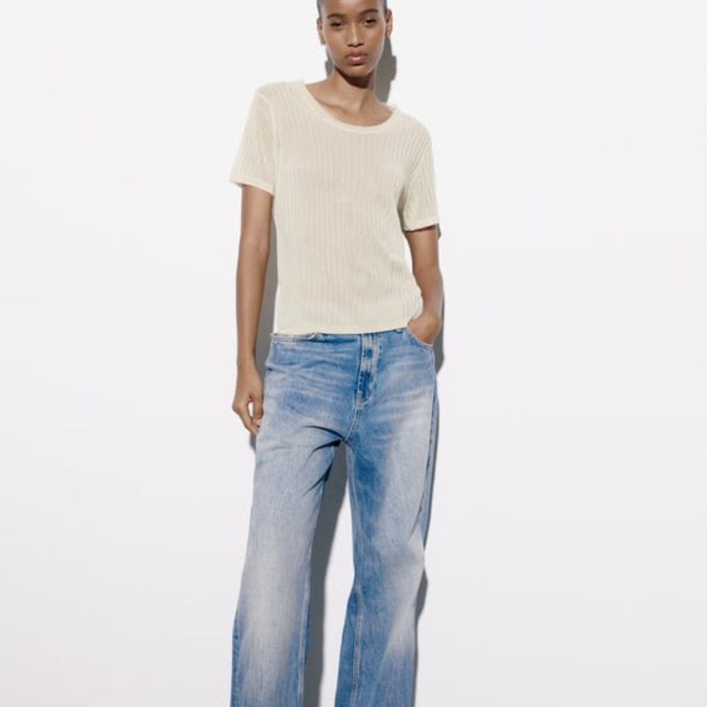 NEW ZARA fine knit T shirt